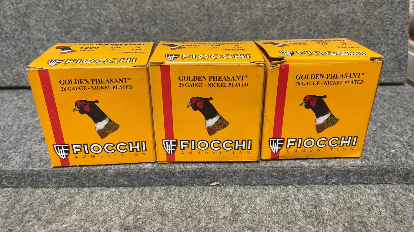 (75) Rds., Fiocchi, 28 Ga. Golden Pheasant, (Downing, WI)