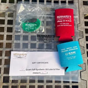 Bernard's Gift Certificate: 6GT Full Synthetic Oil Changes & Koozies