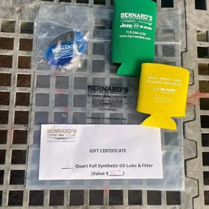 Bernard's Gift Certificate: 6GT Full Synthetic Oil Changes & Koozies