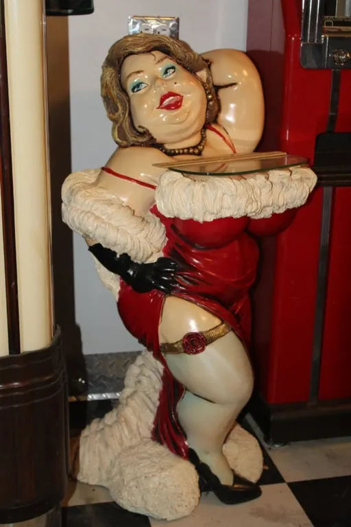 35 Inch Tall Plastic Fluffy Cocktail Waitress