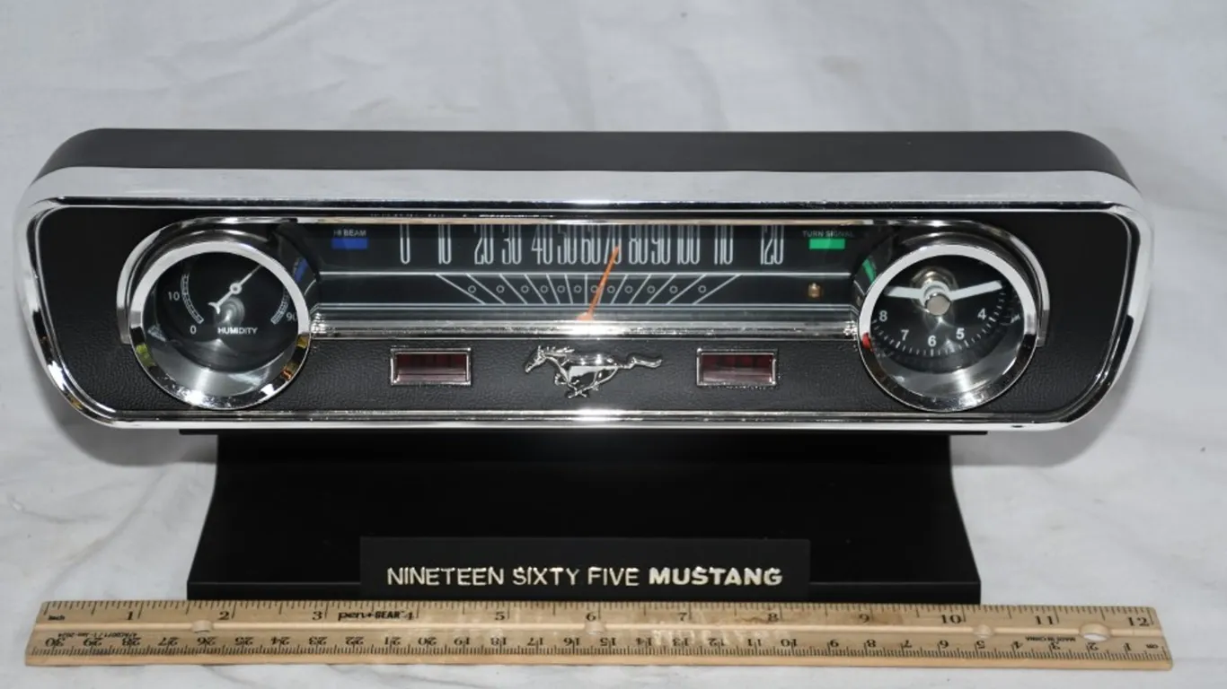 1965 Mustang Dashboard Clock Thermometer