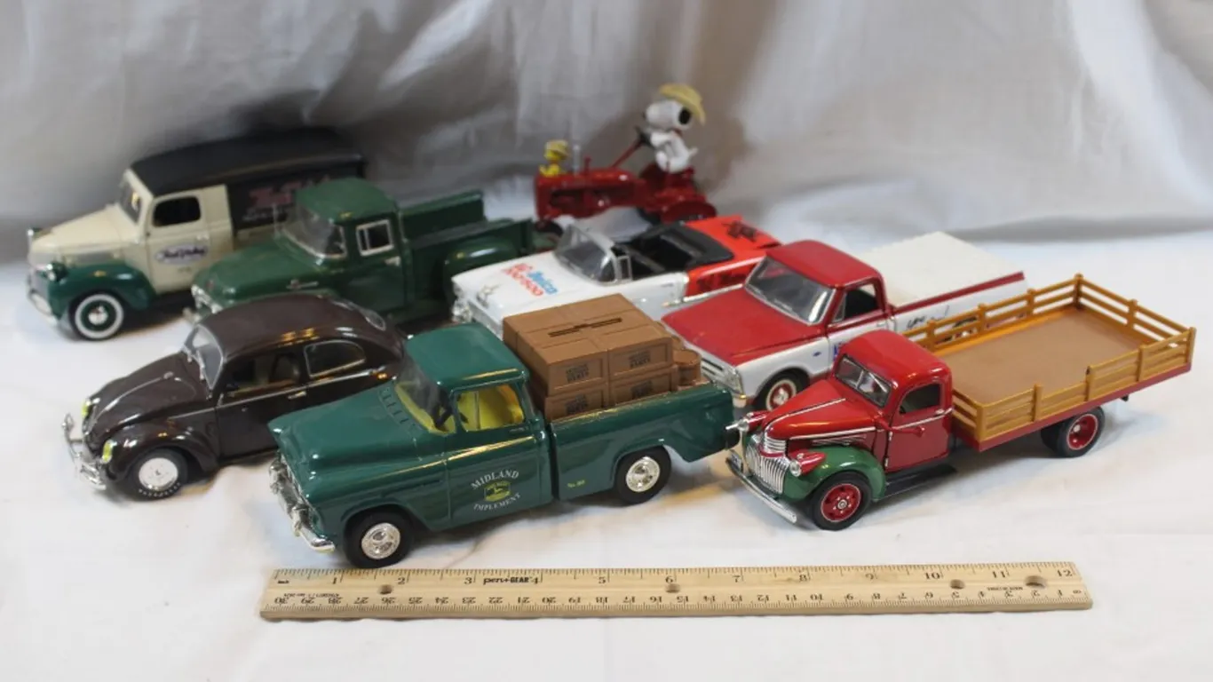 Eight Diecast Models: 1:25 Scale and 1:32 Scale