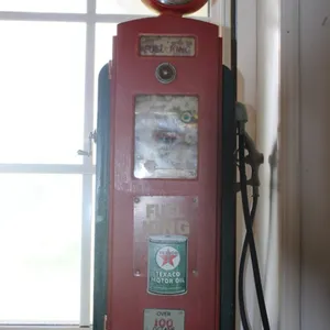 Wood Model Gas Pump Storage Cabinet Clock, 24 Inches Tall
