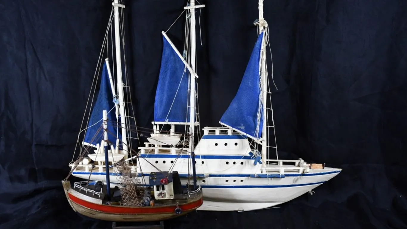 2 Wooden Model Ships