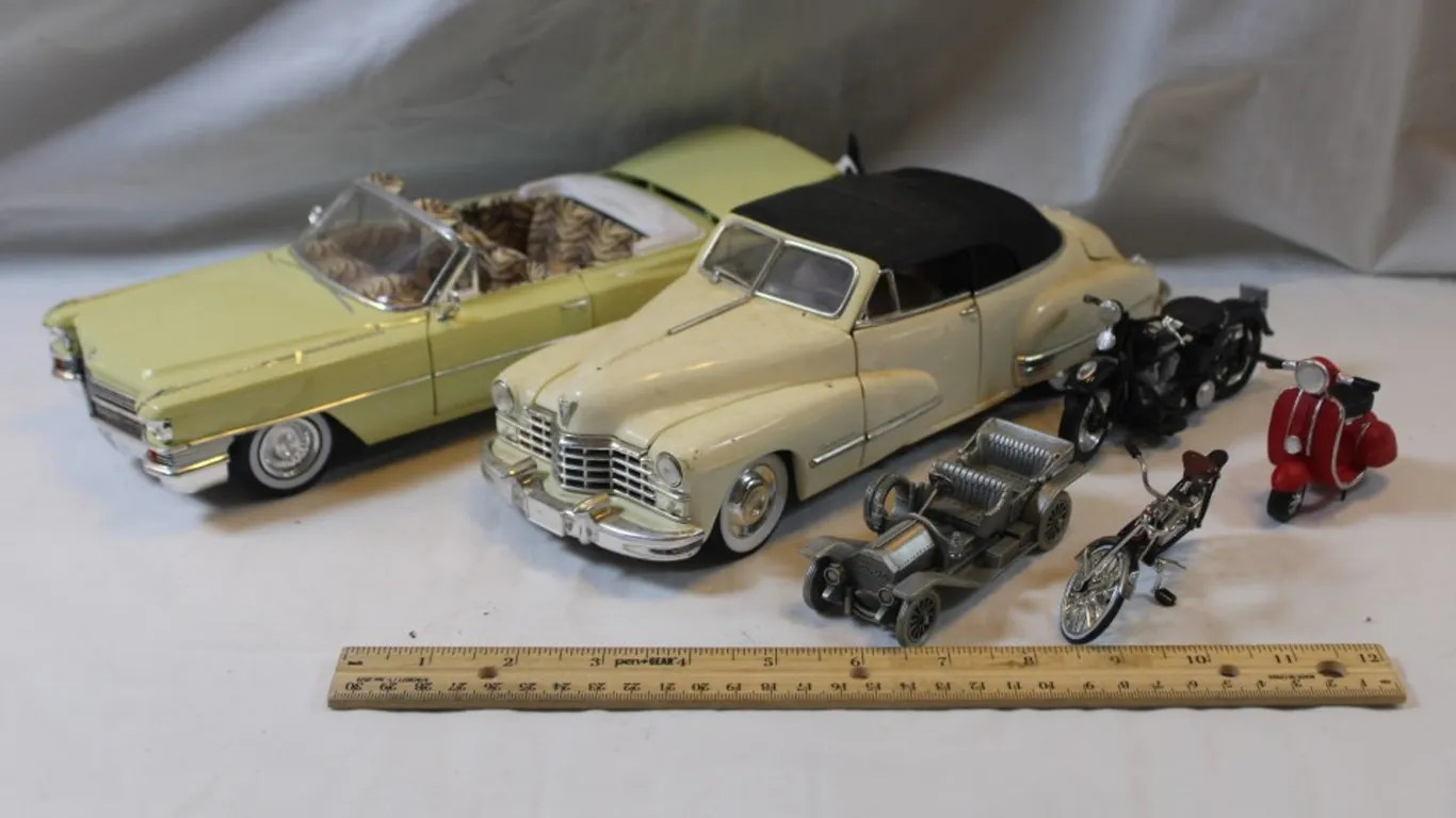 Two 1:18 Scale Diecast Models and More, '47 Cadillac and '63 Cadillac