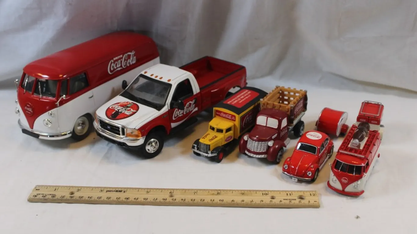 Coca-Cola Diecast and 1 Resin Truck