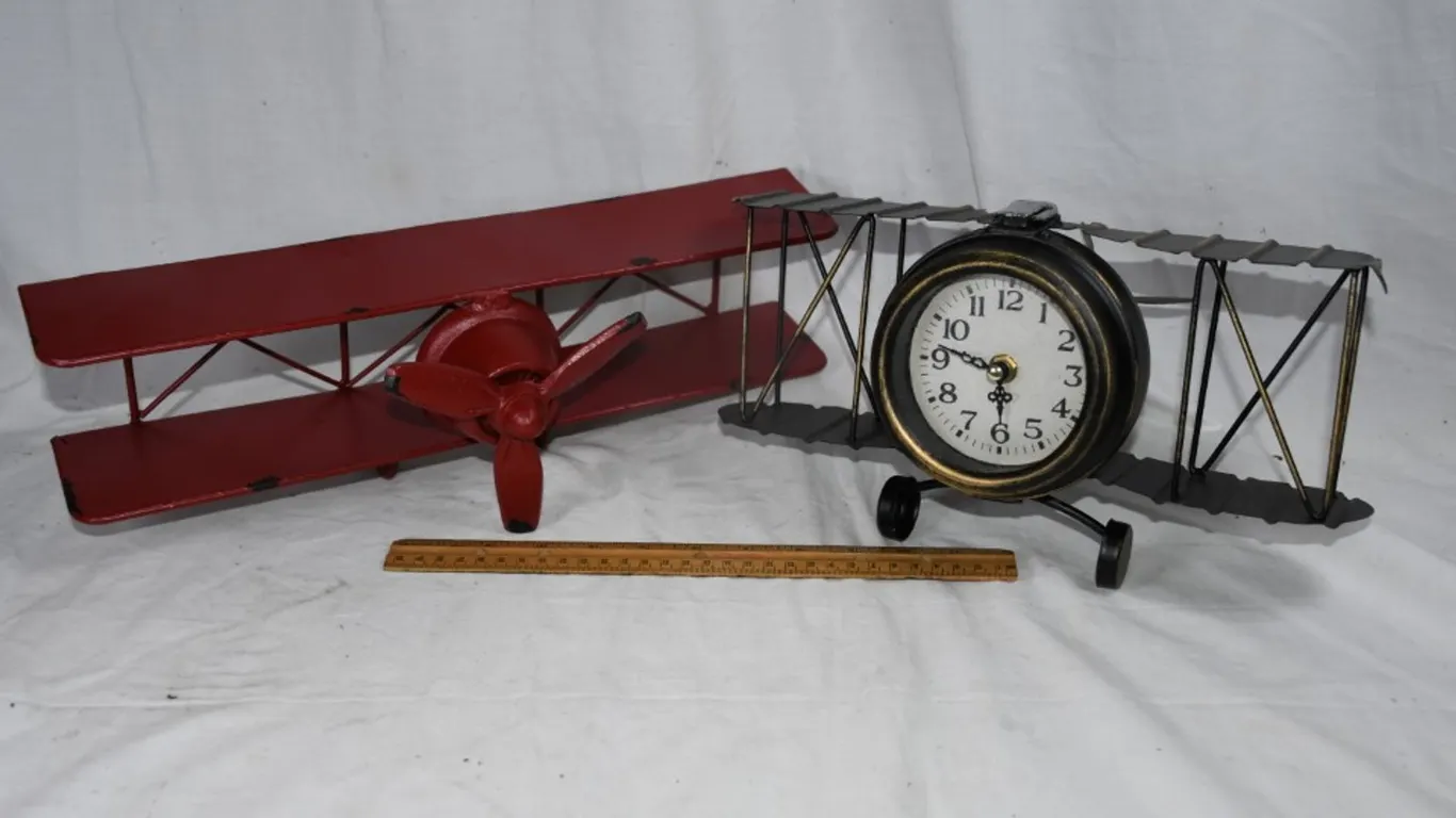 Airplane, Clock, and Wall Shelf