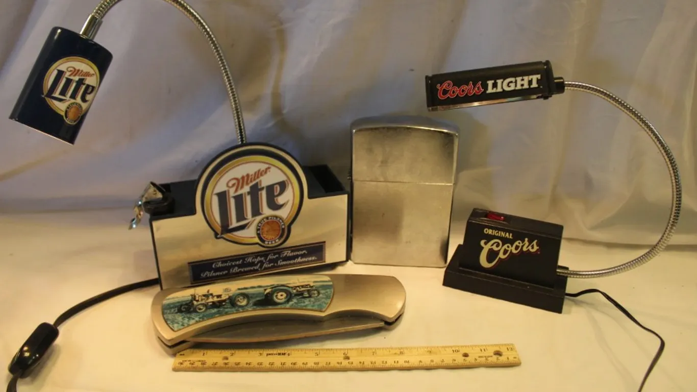 Two Advertising Bar Top Lights: Miller Light and Coors Light