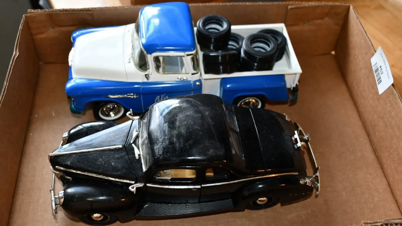 1:18 Scale Diecast 1940 Ford and a CK Tire Company 1958 Chevy Truck