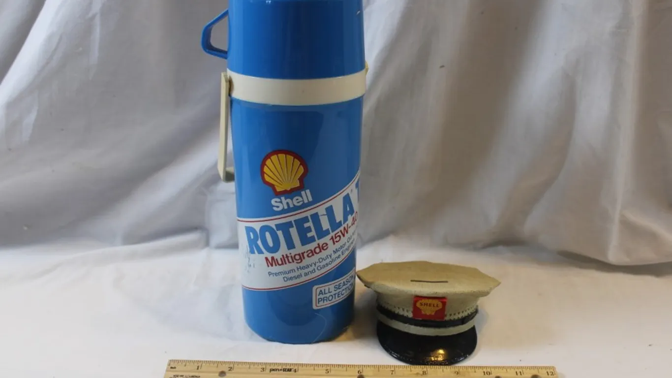 Shell Thermos and Coin Bank