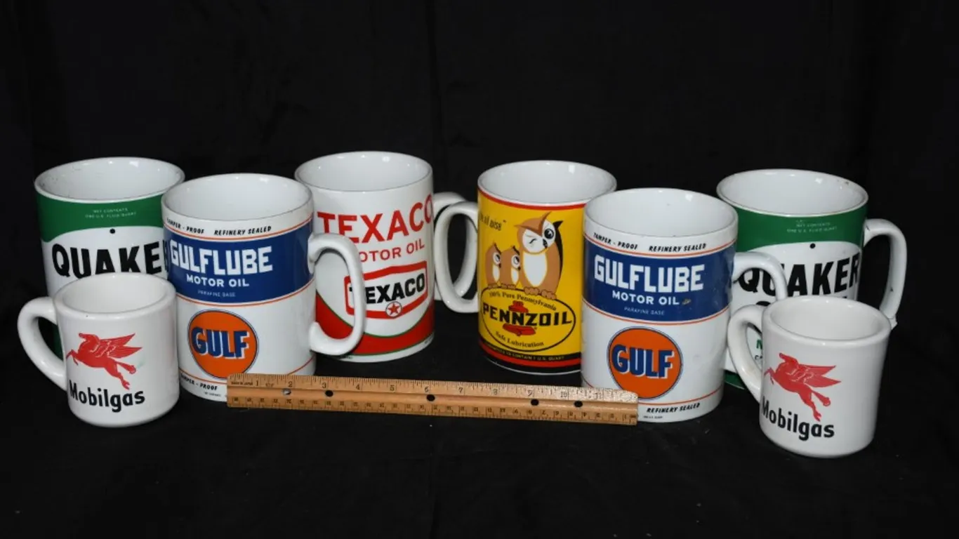 Gas Station Advertising Mugs