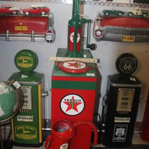 Restored Texaco Oil Pump with Oil Can, Measures 23 x 10 x 55