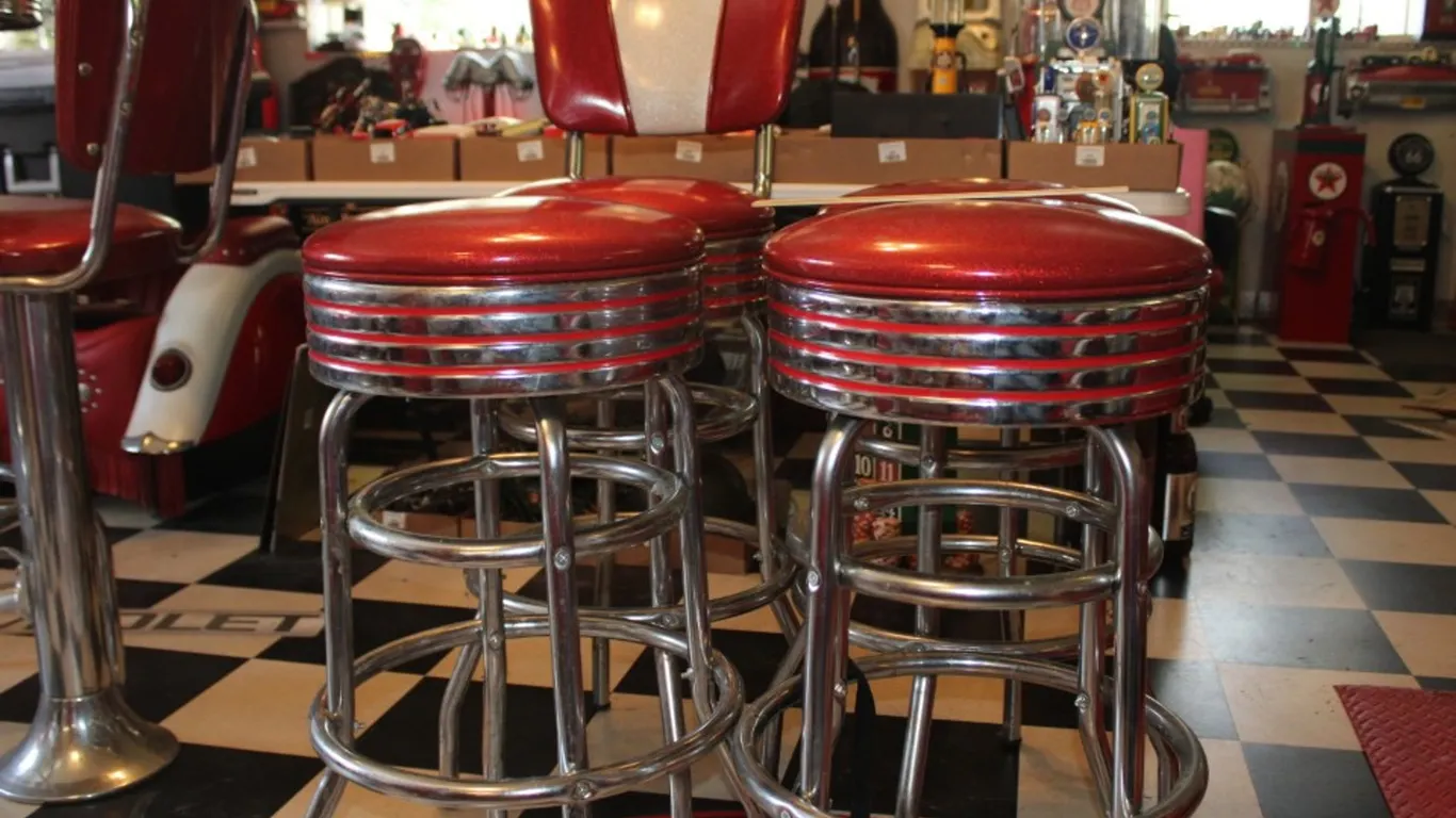 4 1950s Style Diner Stools 4 Standard 1 High Back