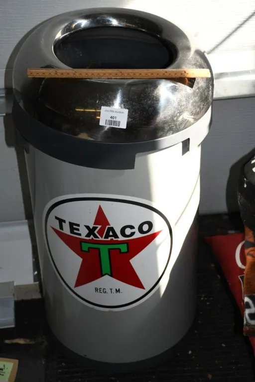 Texaco Themed Trash Can