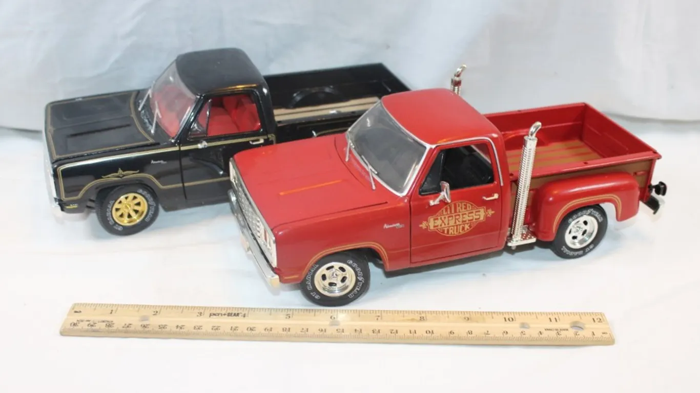 Two 1:18 Scale Dodge Stepside And, 1978 Little Red Express Truck