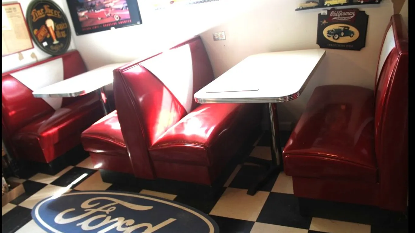 1950s Double Table Diner Set 2 Tables a Double Booth and 2 Single Booths