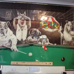 Dog Billiard Print from Fortune and Fame, Measures 32 x 20