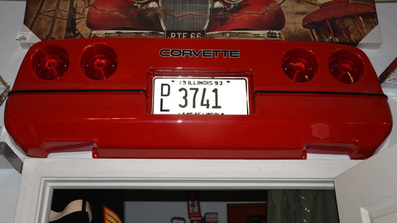 Plastic Corvette Rear End Display, Measures 47 x 14