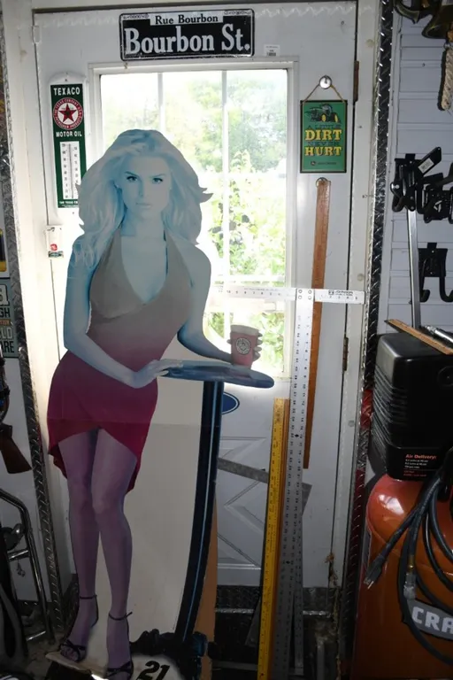 Texaco Thermometer, Bourbon Street Sign, John Deere Sign, Cardboard Cutout, Square And More