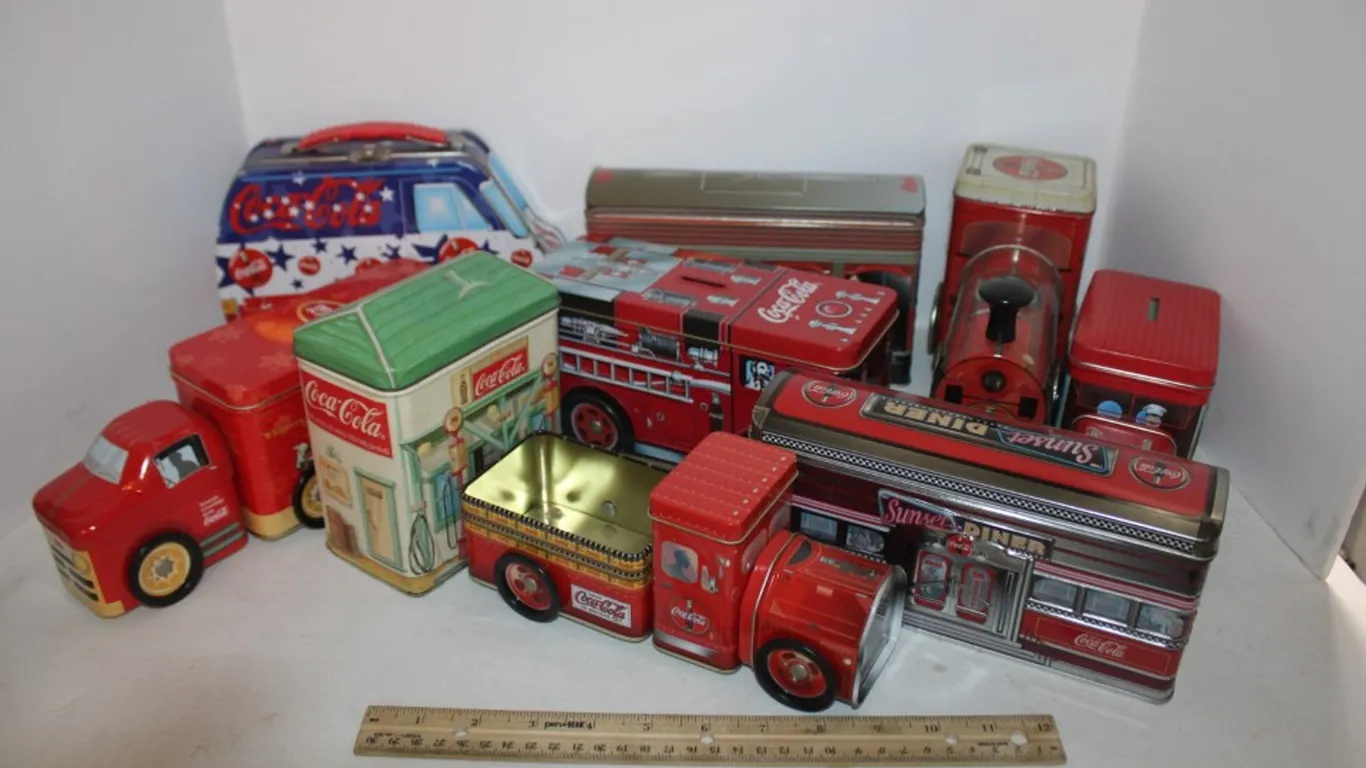 Ten Various Coca-Cola Tins