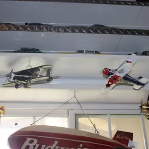 Four Die Cast Airplane Models for Mac Tools, Texaco, Bud Light, and Farm Safety Just Kids