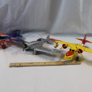 Three Diecast Advertising Airplanes: Gulf Oil, Shell Oil, and Texaco