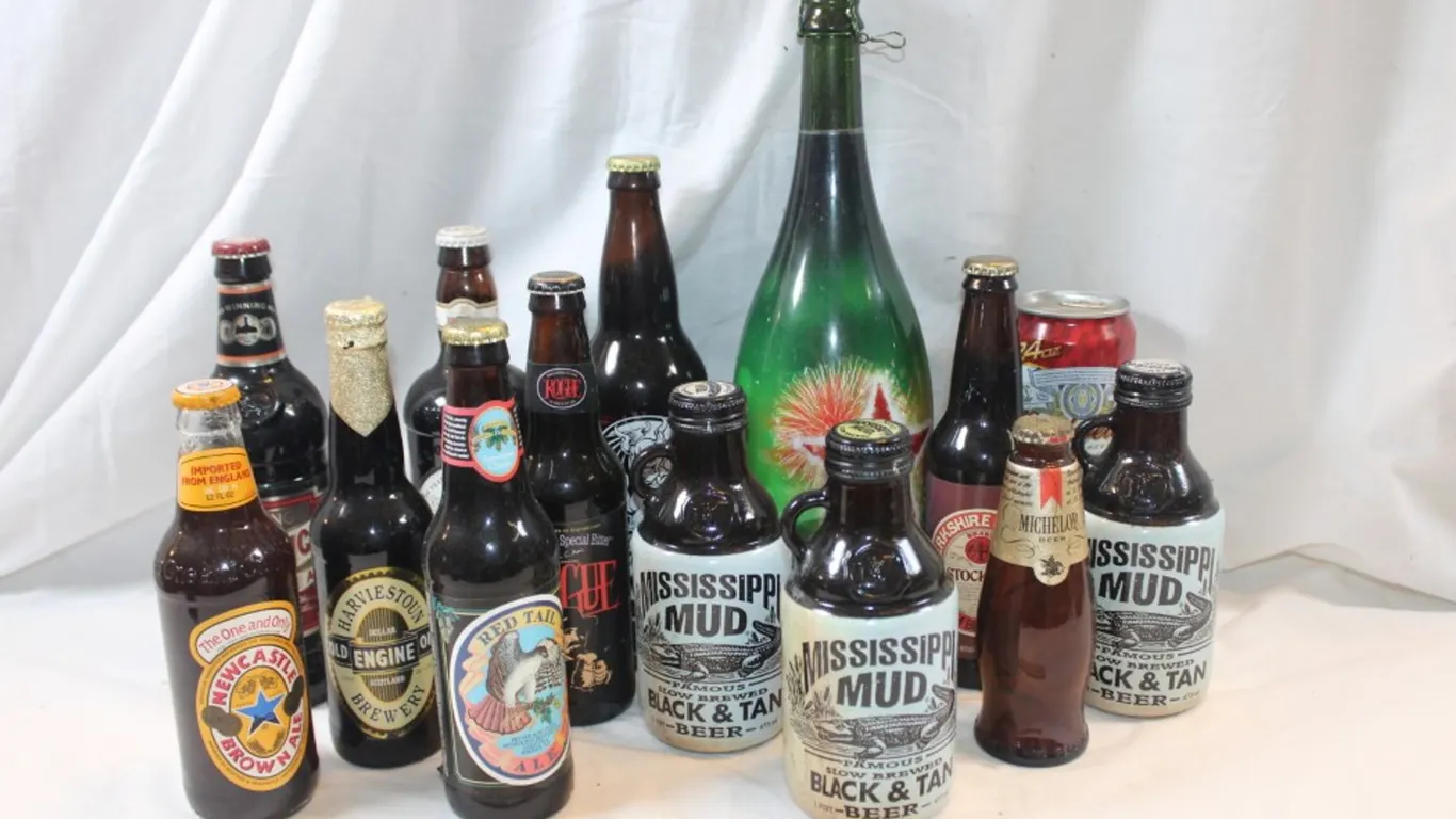 Collectible Beer Bottles and Can