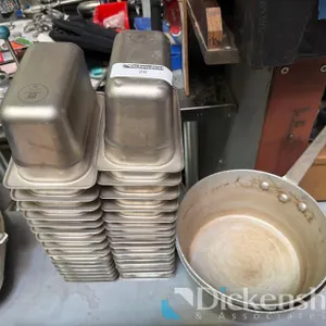 LOT OF STAINLESS STEEL INSERTS / HOTEL PANS & PANS