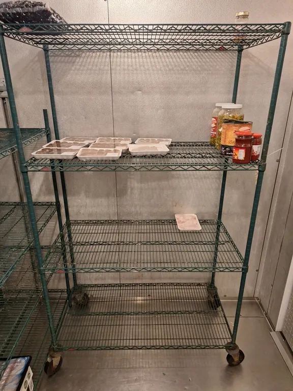 Wire 4-Tier Shelf on Wheels, 48"x24"x80"