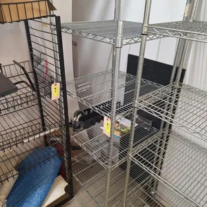 Wire 4-Tier Shelf, 24"x24"x64"-67"