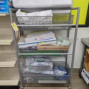 Metal Adjustable 3-Tier Shelf on Wheels, 36"x16"x55.5"