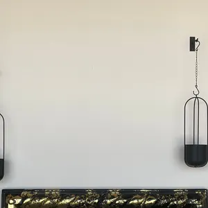 Walter Modern Black Metal Oval Hanging Planters