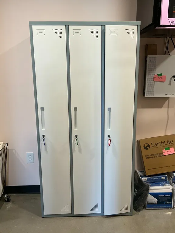 Three-Locker Storage
