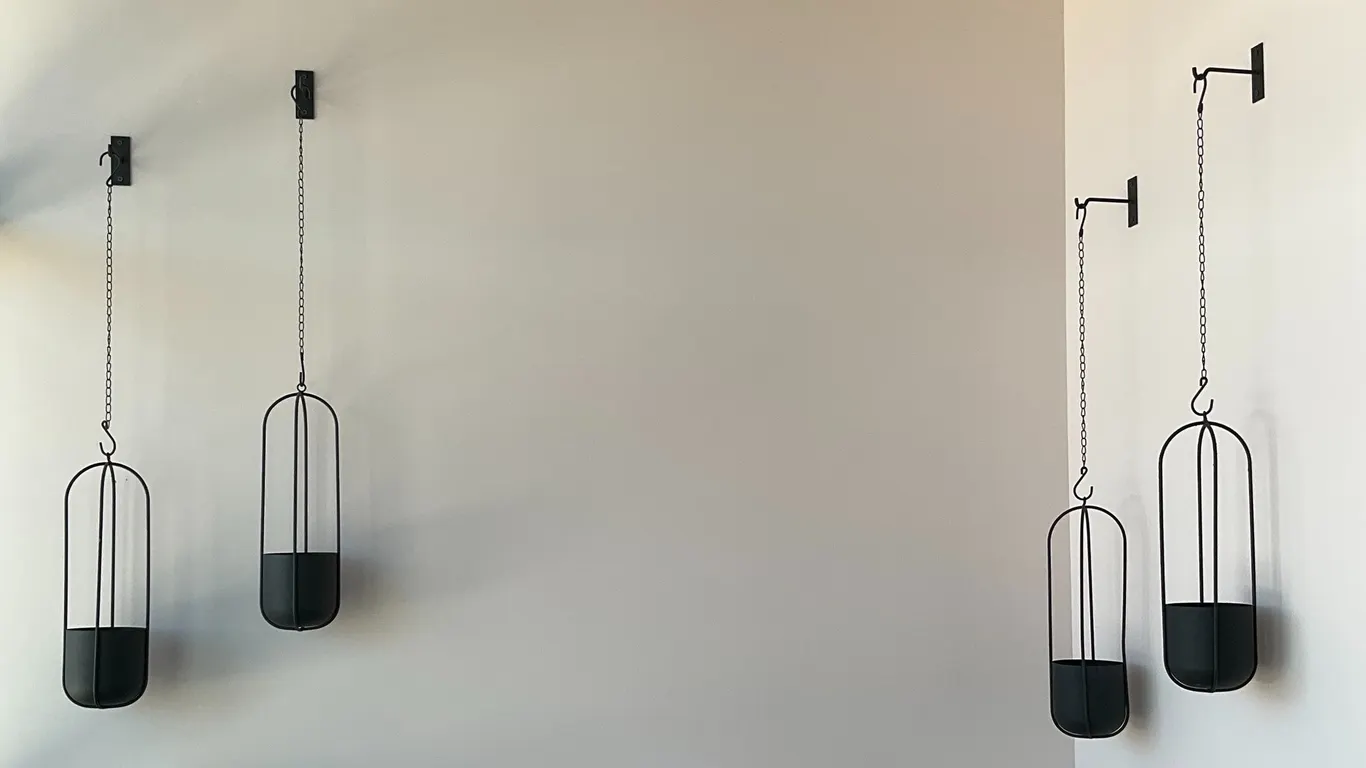 Walter Modern Black Metal Oval Hanging Planters