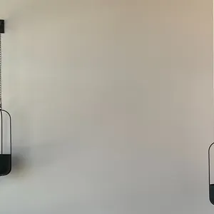 Walter Modern Black Metal Oval Hanging Planters