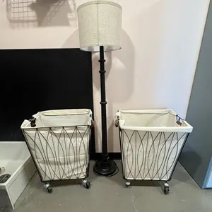 Artesa Verona Rolling Laundry Hamper Carts and Lamp