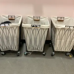 Artesa Verona Rolling Laundry Hamper Carts with Removable Canvas Bags
