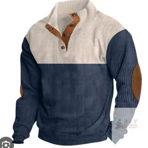 New - VOGstart Mens Sz. MEDIUM Corduroy Fleece-Lined Sweatshirts Winter Heavyweight Casual Fashion Button Pullover