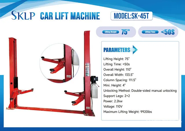 2026 SKLP SK45T 2 Post 9920 lb Vehicle Lift (Unused)