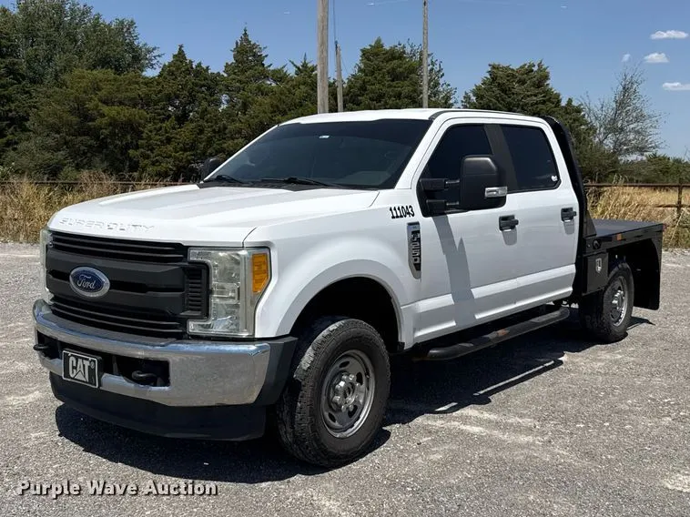 2017 Ford F250 Super Duty Crew Cab flatbed pickup truck
