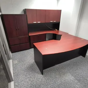 Cherry-Finish U-Shaped Executive Desk Set (78" x 99")
 UNRESERVED