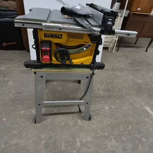 DeWalt Table Saw on Rolling Stand, Blade Guard, Push Stick, and Rip Fence