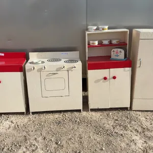 Wooden Handmade Children's Play Kitchen 4-Piece Set