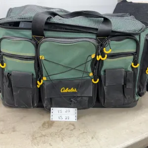 Cabela's Fishing Tackle Bag with Utility Boxes, Jigs, Hooks, Weights, Leaders, and Lures