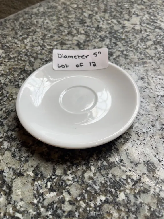 Lot of 12 - White Circular Dining Saucers, 5†Diameter
