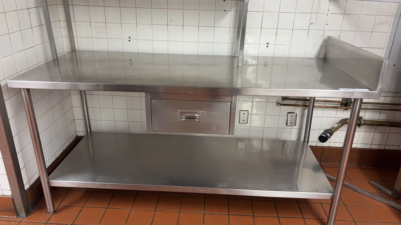 Stainless Steel Work Table with Shelf and Drawer 72"x30"x35"