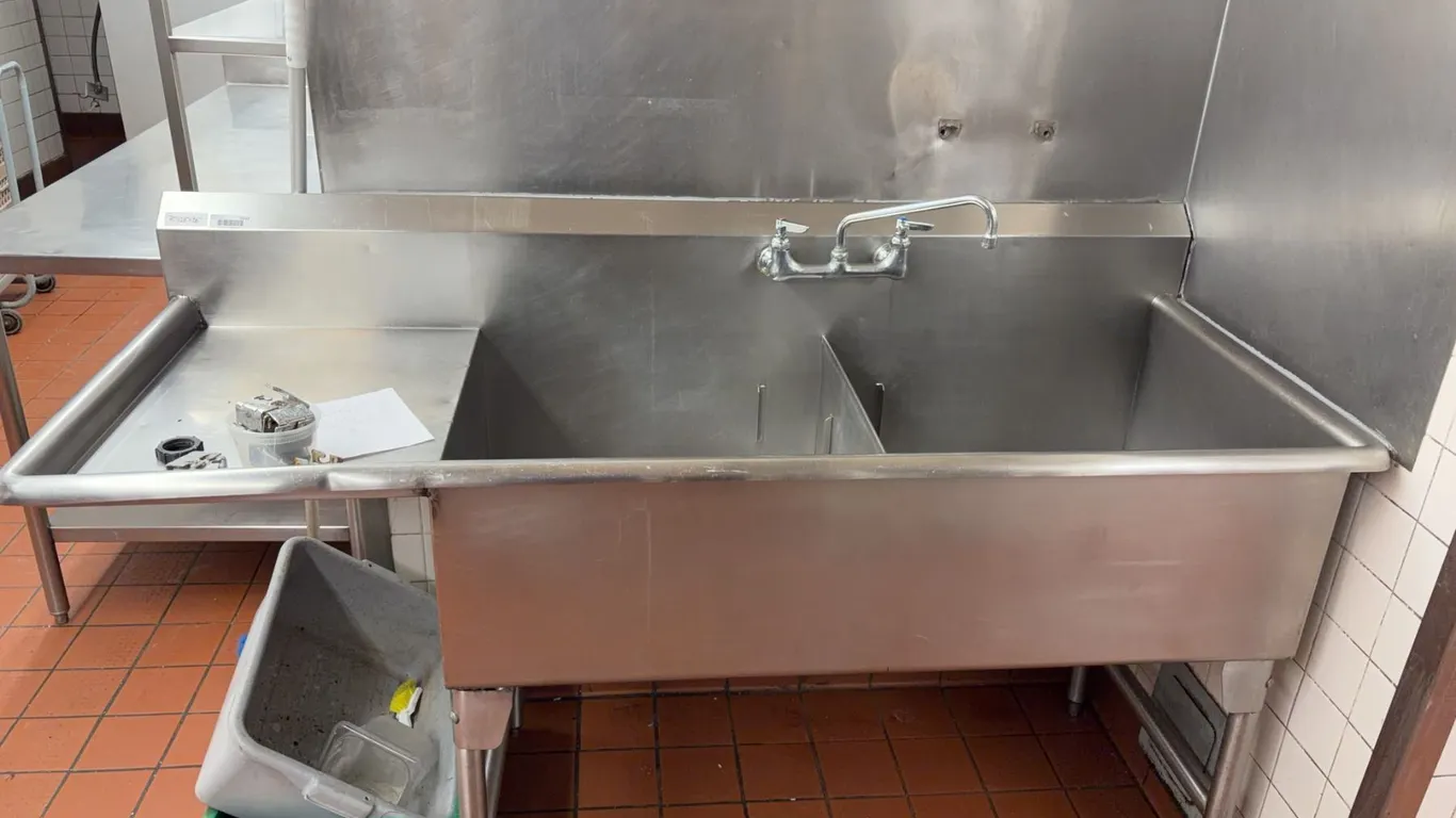 Stainless Steel Commercial Double Sink 70"x28"x36"