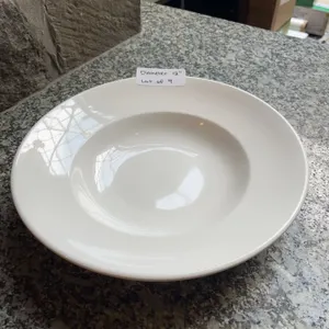 Lot of 9 - White Circular Dining Soup Plates, 12â€ Diameter