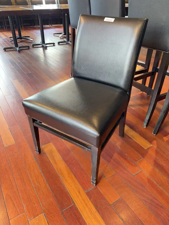Black Faux Leather Restaurant Side Chair 18" High
