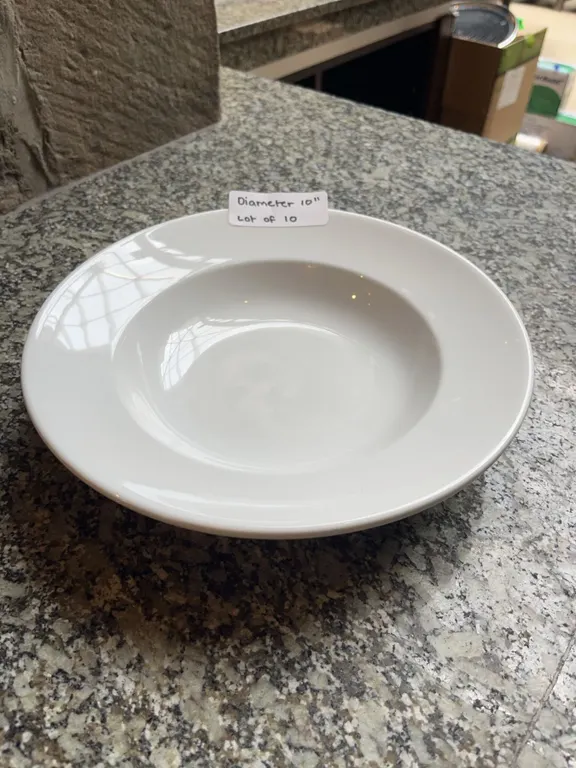 Lot of 10 - White Circular Dining Bowls, 10†Diameter